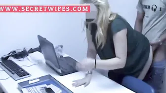 Married woman fucking with bull mistress at work