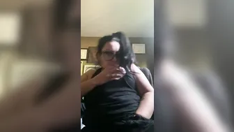 Gothic milf Sneaks a Snatch Rub and Finger inside Office