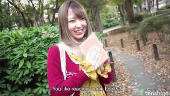 Adorable Japanese amateur interview for first porn tape into Tokyo Japan -