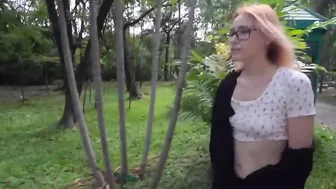 Outdoor Agent - Russian 18 Year Old Flashing  Oral Sex with Cum Mouth Play