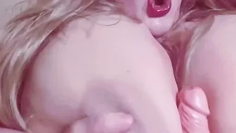 Close up Mouth much Cum from Squirtingtoy into Mouth Mmmm