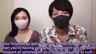 遅漏改善！きつきつオナホ手コキで感度を高めてイキやすい体位で射精できるのか...? [ENG SUB] Cure Delayed Ejaculation Hand Job - えむゆみカップル