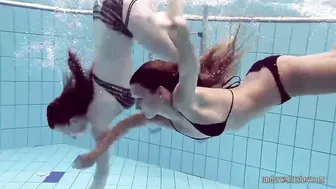 2 sexsual babes Lucy and Katrin swimming nude