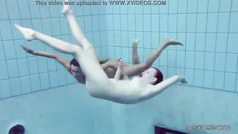 2 sexsual babes Lucy and Katrin swimming nude