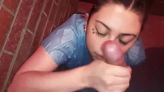 doctor blows her patients penis into the hospital bathrooms finishes him on