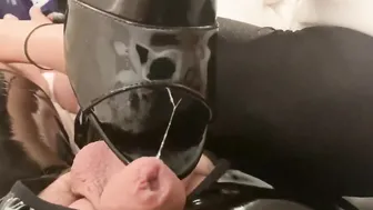 Long Nails Bondage Gloves Hand Job and Mules Shoejob