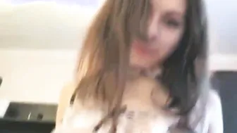 Dark Hair sucks cock and fucks her bf. Amateur POV