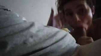 Hardcore Penis Blowing with Mouthful of Cum ending