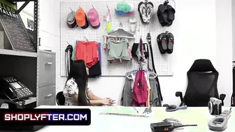 chinese Hot Caught Shoplifting and taken for a Deep Cavity Search into the Backroom by the Security