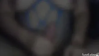 Anal point of view with an butt into blue mesh