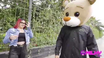 Rosario is lusty on the street and fucking Milky Bear