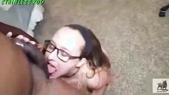 Geeks Hoe Mom Ebony Bull Ruin her Booty  Creams