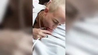 hot shaved cunt with mouth fellatio into vehicle