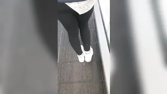Step Cougar Pulled out Pants on Elevator inside Supermarket Fucking Step Son
