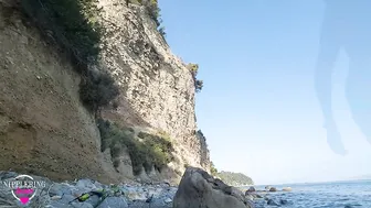 Nippleringlover Pierced Nipples Big Nipple Rings Pierced Cunt Masturbating Outdoors at Naked Beach