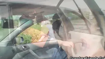 Men Pick up and Plowed Cutie Old Lady into the Fields