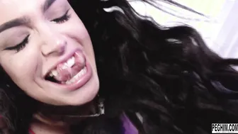 Inked Hottie Leigh Raven uses her Split Tongue to Lick Michael Vegas Anus