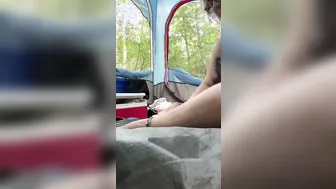 Milkymama Getting Cleaned up Camping before Expressing Swollen Milky Hooters