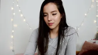 Babe and adorable face hispanic showing off you with her sweetness