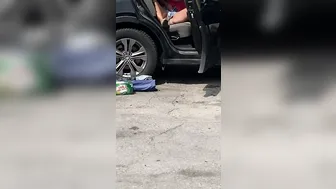 HotwifeStacey Publicly Exposed and Masturbates at Vehicle Wash