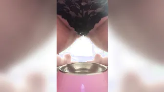 Pathetic Bimbo Drinks Piss from Bowl