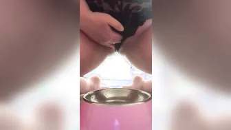 Pathetic Bimbo Drinks Piss from Bowl