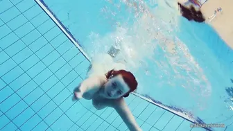 Huge Boobs Katrin Bouncing and Floating Underwater
