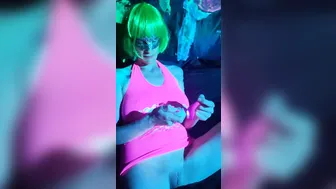 Mask and Wig chick Argent Silver Plays with her Dildos Part two