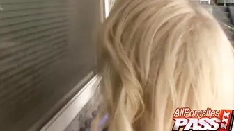 Blonde 18 Year Old Finds Refuge with Blowjobs