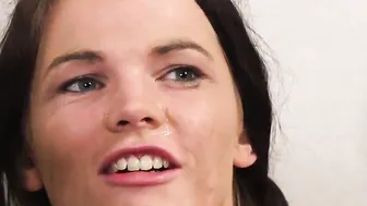Crazy stunner gets creampie on her face swallowing all the cum
