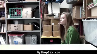 Blonde Shoplifter Blackmailed and Plowed By Mall Guard