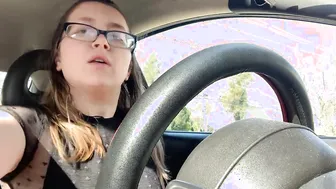 women Masturbating inside Outdoors into her Vehicle