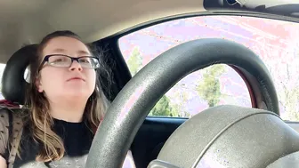 Women Masturbating inside Outdoors into her Vehicle