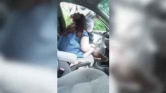 Dogging Pregnant Wifey Suck Strangers Dick into Vehicle