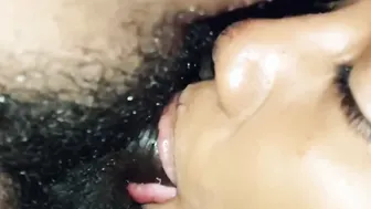 Deeply Creampie on Black cunt with mouth Face