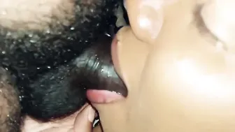 Deeply Creampie on Black cunt with mouth Face