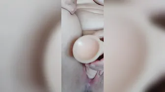 Up Close Vagina being Boned by a Sex Toy Til she Ejaculates