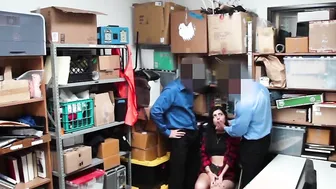Filthy LP officers sharing a shy big boobed barely legal thief Audrey Royal