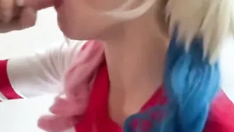 Screwed Harley Quinn inside Pantyhose and made him Suck