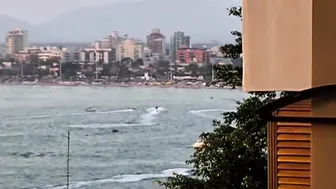 Men loving the beach and us fucking on the balcony seeing it