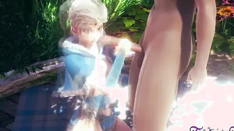 Frozen Anime Disney - Elsa is nailed and oral sex with cummed into