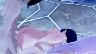 Zero 2 and Ichigo 3 WAY BJ DOGGY into Outside Toilet DARLING FRANXX (3d Animated)