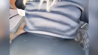 Hispanic Running into watch through Pants into Outdoor Twerks Huge Butt into G-String