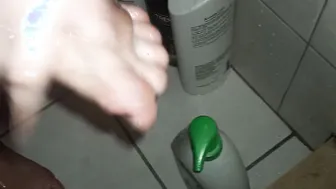 Soapy and Beauty Foot inside the Shower...