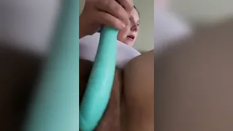 Close up no Shave Sex Toy Play Time