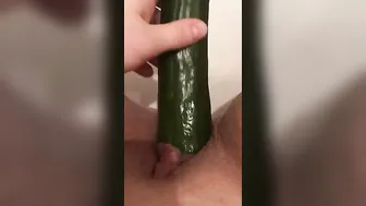 cucumber time.. filling my twat
