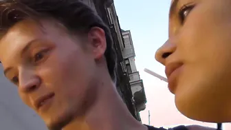 HUNT4K. Old hunter stretches beauty while her cuckold boyfriend watches this