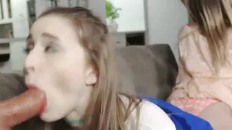 Natalie Knight and Laney Grey swapped by their stepdads and fucks them