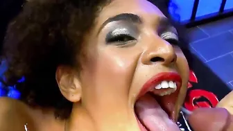 African Bombshell Luna Corazon loves Sperm - German Goo Girls