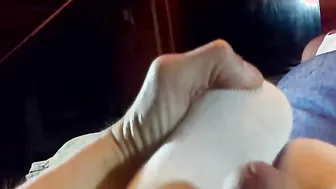 Original Cut of my Feet Goddess Jacking the Cum out of me Wearing Pornstar Socks